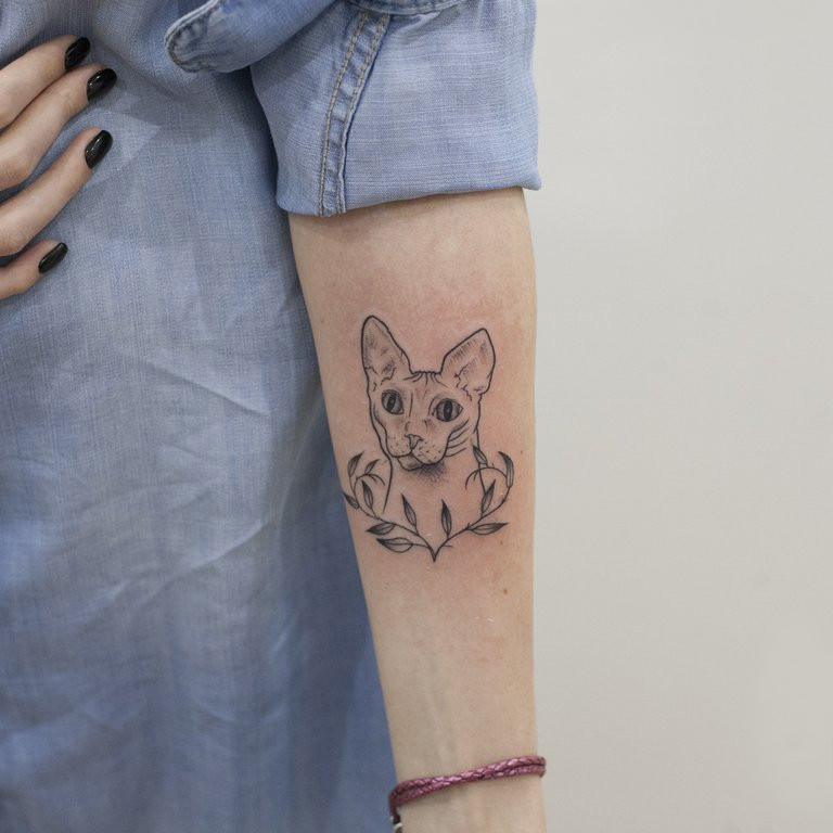 做兽医的丰小姐小臂猫咪纹身图案